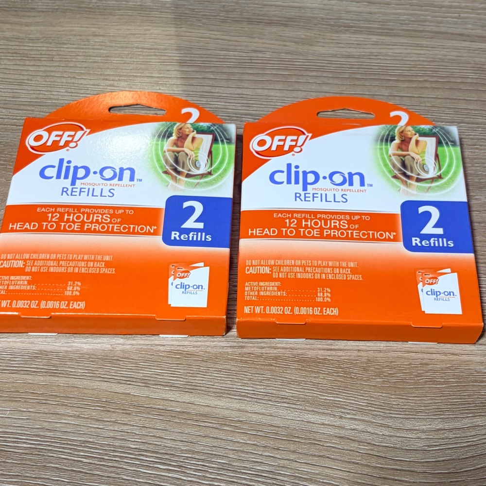 Lot of 2 OFF! Clip-On Mosquito Repellent Refills 2 Packs - 4 Refills Total